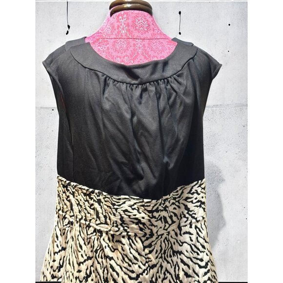 Calvin Klein Zebra Print Dress With Cap Sleeves & High Waist Design - Picture 5 of 13